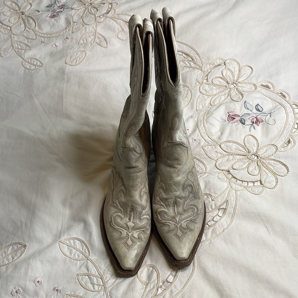 Dan Post El Paso western distressed pointed to leather cowboy boots - Picture 6 of 8